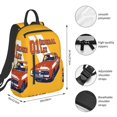 thumbnail image 4 of 14.7in Dukes Orange Car Haz-zard Backpacks Front Pocket Laptop Bag Cartoon Bags Bookbag Daypack Outdoor Travel, 4 of 8