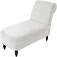 thumbnail image 2 of Housse de Chaise Longue en Velours 2024 Extensible Sans Accoudoirs pour Fauteuil Inclinable, Housse de Sofa Noire, 2 of 7