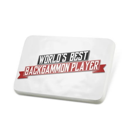Porcelein Pin Worlds Best Backgammon Player Lapel Badge –