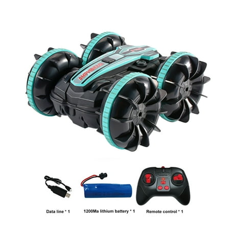 Aozowin Children's Water and Land Off-Road Double-Sided Stunt Remote Control Dump Truck,Christmas Gifts for Kids