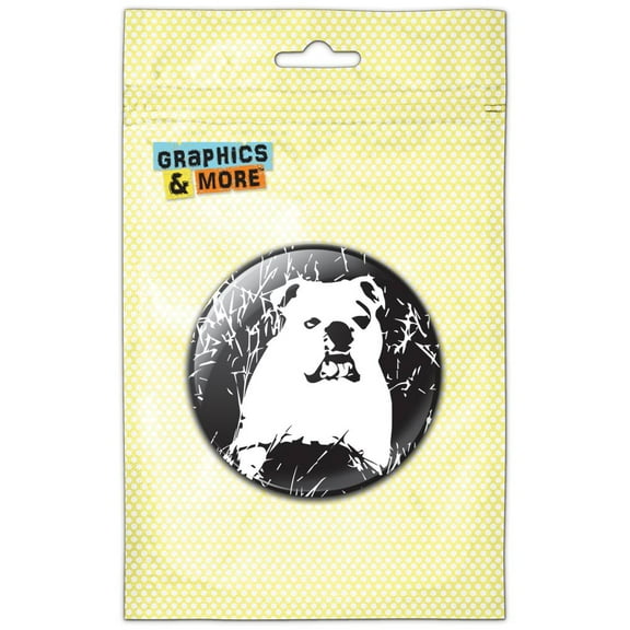 Bull Dog Black White Pinback Button Pin Badge