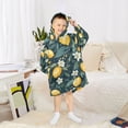 thumbnail image 6 of FORMRS Wearable Blanket Hoodie with Sleeves for Kids Cozy Flannel Sweatshirt, Blue Floral Lemons, 6 of 7