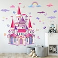 thumbnail image 2 of Calcomanía de pared de castillo colorido, calcomanías de pared de mariposa arcoíris, nubes, lluvia, pelar y pegar, decoraciones extraíbles, decoración para niñas, niñas, dormitorio, niños, guardería, JAMW Sencillez, 2 of 5