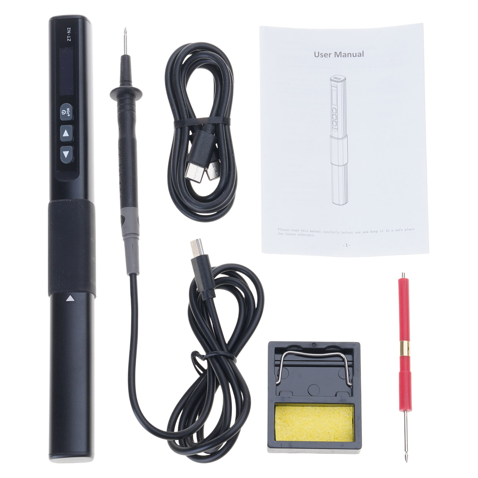 96W Intelligent Electric Soldering Iron 100-450℃ Rapid Heating Soldering Pen Temp Calibration Voltages Adjust Portable