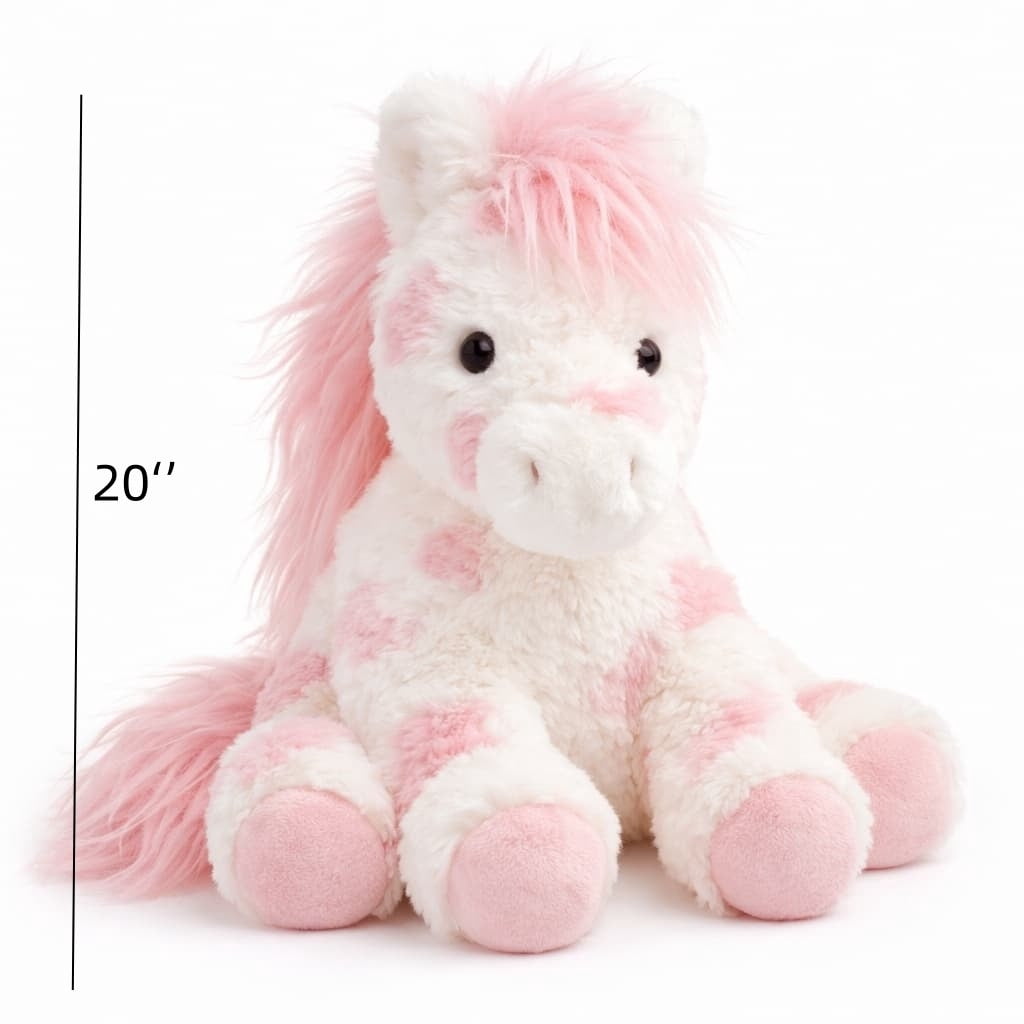 Adorable Pink Horse Stuffed Animal Plush, 20" Large Soft Toy, Valentine's Day Gift for Women Men, Birthday Mother's Day Present, New Year Easter Home Decor