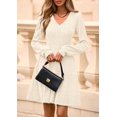 thumbnail image 4 of Vestido PRETTYGARDEN 2025 Cuello en V Manga Larga Beige XL, 4 of 8
