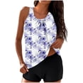 thumbnail image 1 of Conjunto de Bikini de Cintura Alta para Mujeres Traje de Baño Deportivo de Dos Piezas con Pantalones Cortos, Correas Ajustables, Acolchado Extraíble, Mezcla Suave de Nylon Spandex para Nadar, Playa,, 1 of 5