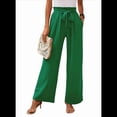 thumbnail image 3 of Pantalones de Salón Anchos para Mujer, Color Verde, Talla L, 3 of 8