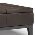 thumbnail image 3 of Pemberly Row 36" Faux Air Leather Coffee Table Ottoman in Distressed Brown, 3 of 8