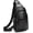 Black, variant on Genuine Leather Sling Crossbody Bag,Fashion Chest,Casual Shoulder Bag for Men Women Work Travel Cycling(Black)