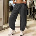 thumbnail image 7 of Womens Pants Jogging Pants Sports Pants with Pockets Loose Bottom Mid Waist Exercise Casual Pants, 7 of 7