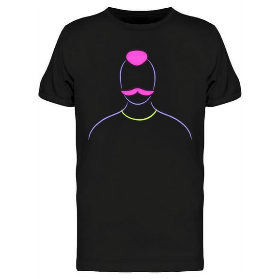 Faceless Man Neon Design T-Shirt Men -Image by Shutterstock, Male Medium