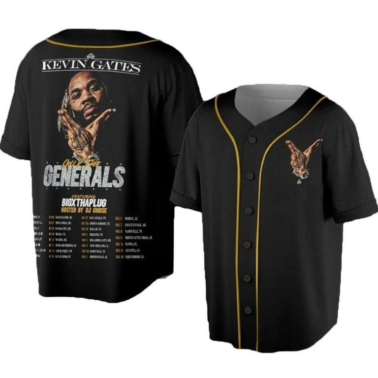 Unisex Kevin Gates Only The Generals Tour Baseball Jersey T-Shirt