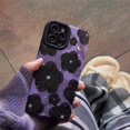 thumbnail image 1 of Funda para teléfono con flores moradas, funda protectora de piel sintética suave para iPhone 14 Plus 11 12 13 Pro Max 14 Pro zhangmengya LED, 1 of 2