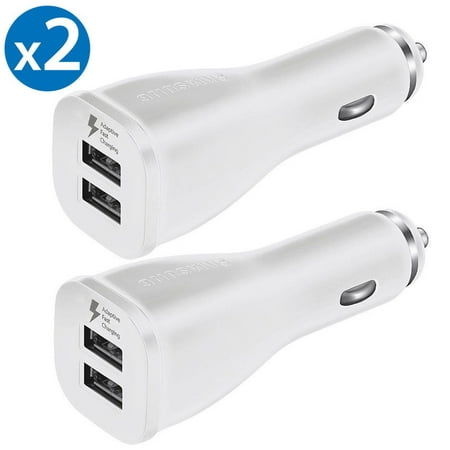 2 Pack Original Samsung Dual Port USB Adaptive Quick Charge Car Charger Rapid Charge OEM Car Charger For Apple iPhone X iPhone 8 Plus Samsung Galaxy S8 S9+ Plus Note 9 Note 8 LG G7 Google Pixel 2