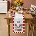 thumbnail image 2 of Colorful Letters Table Runner 90 Inches Long Farmhouse Dress Scarves, Boho Summer Swimming Circles Red Plaid Dining Tablerunner for Coffee Table/Kitchen Island/Party Décor, 13" x 90", 2 of 8