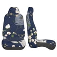 thumbnail image 4 of XMXT 2Pcs Car Seat Cover Decor Protector, Blooming White Florals Bucket Auto Front Seats Covers Fits for Cars SUVs Trucks, Universal Fit, 4 of 9