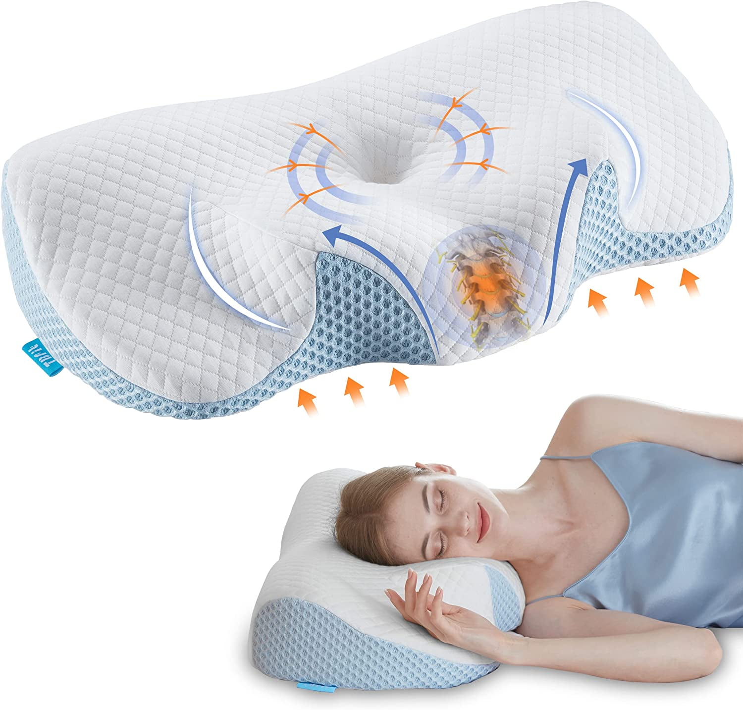 Tbfit Cervical Pillows for Neck Shoulder Pain Relief, Contour Memory