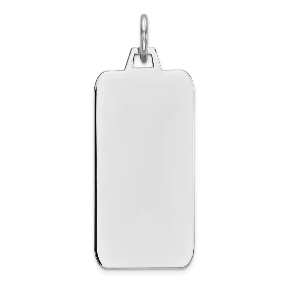 Rect Solid 925 Sterling Silver Eng Polish Front//Back Disc Charm Engravable Brushed Matte Finish Pendant