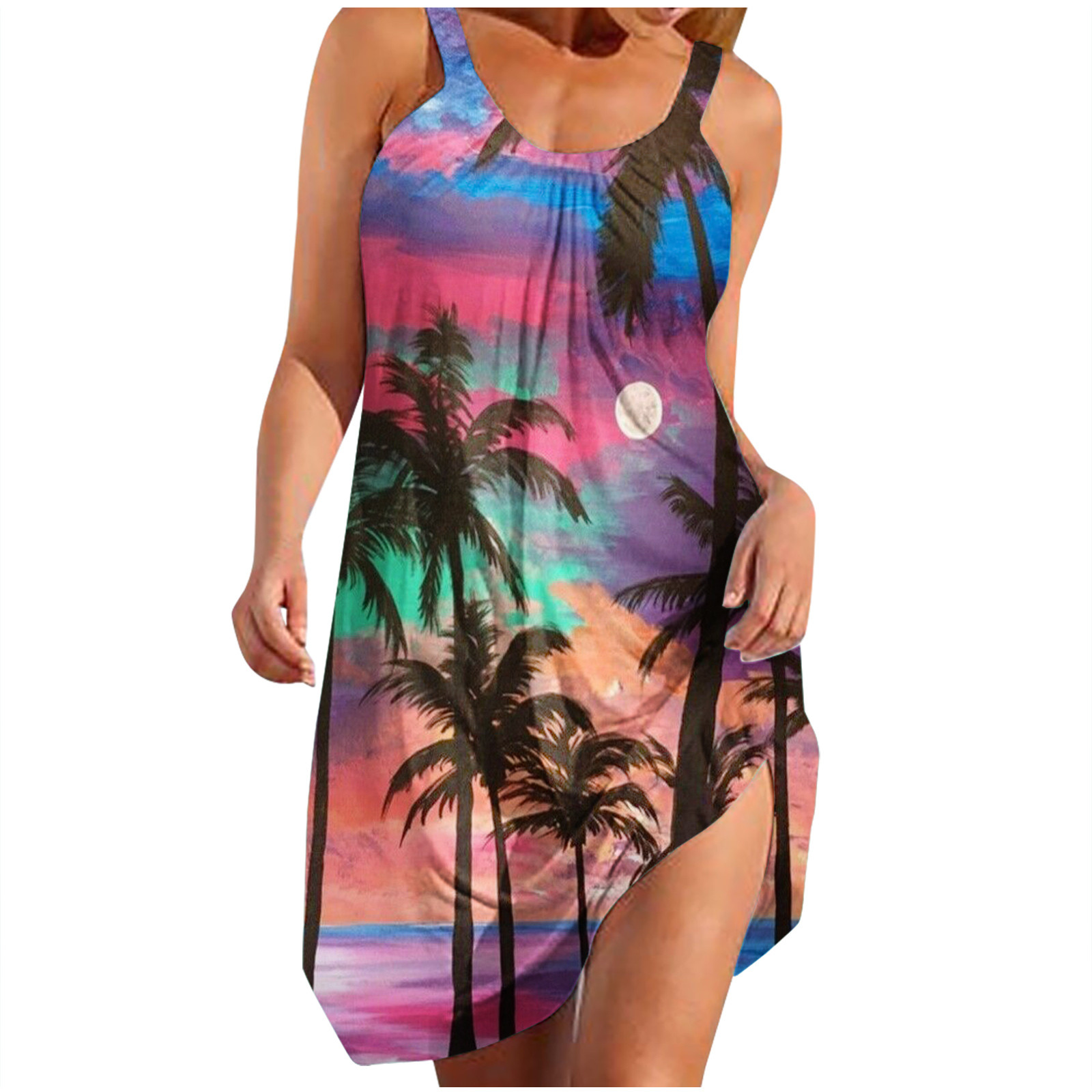 Womens Summer Dresses for Island Vacation Sleeveless Holiday Dress
