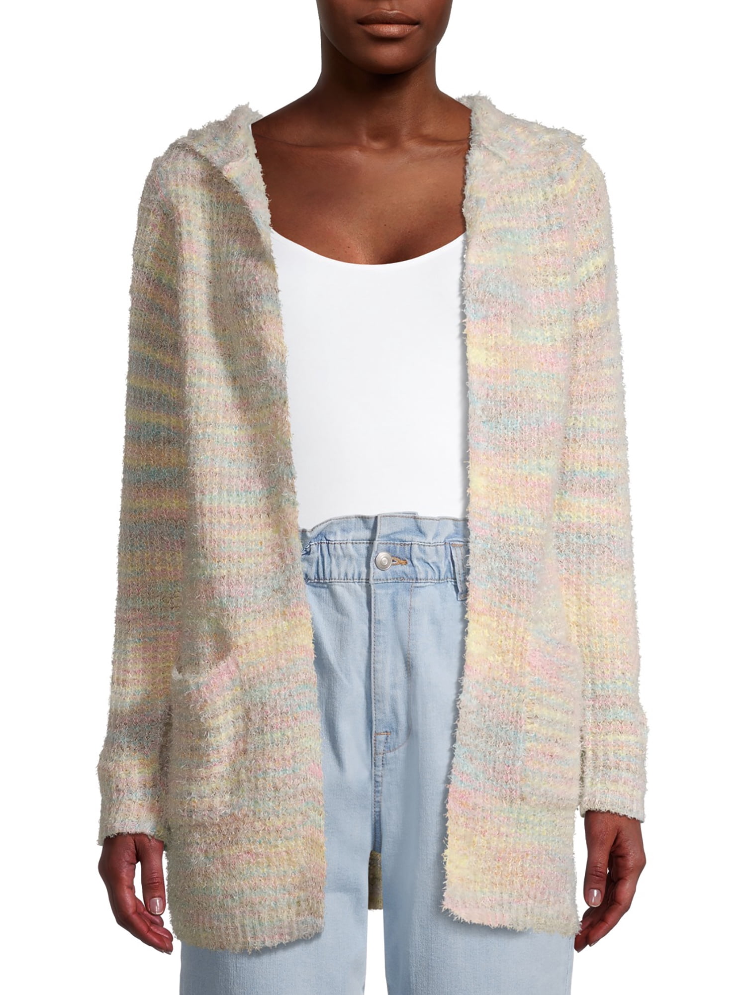 No Boundaries Juniors' Space Dye Hooded 