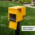 thumbnail image 6 of Adoorn Lockable Post Mount Mailbox | Large Size - Anti-Theft Locking Mailbox, 15.5" H x 12" W x 18.5" D, Weatherproof Mailboxes for Outside The House, 6 of 9