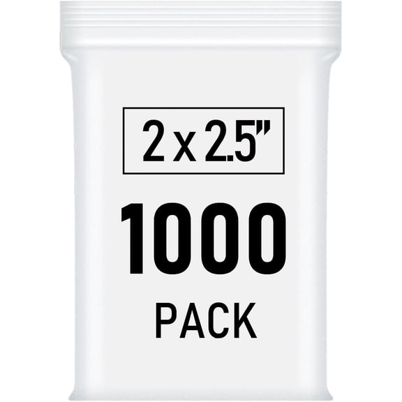 1000 Pcs Mini Plastic Bags - 2 x 2.5 Inch Resealable, Clear for Candy, Pills, Beads, Diamonds