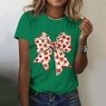 thumbnail image 5 of EchfiProm T shirts for Women Valentine Day Graphic Tee Valentine Short Sleeve Casual Cute Adults Shirts Bow Print, 5 of 7