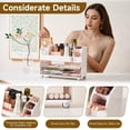 thumbnail image 3 of Organizador de maquillaje UFORU con 2 cajones grandes, color blanco, 3 of 8