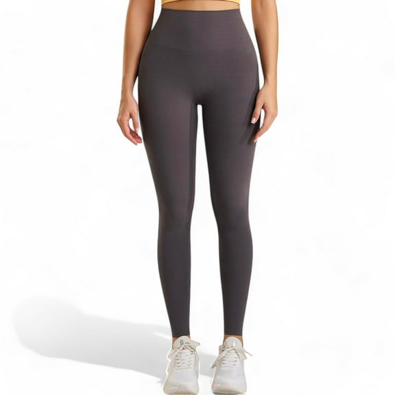 Seamless High Waist Compression Leggings for Activewear - Medium, Gray