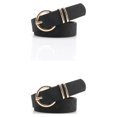 thumbnail image 4 of Cinturón con Hebilla Redonda Jumpingount Accesorio Versátil Elegante Pantalones Negro 2Conjunto, 4 of 6