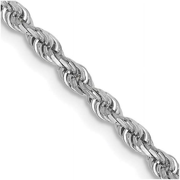 Primal Gold 10 Karat White Gold 2.75mm Diamond-cut Quadruple Rope Chain