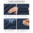 thumbnail image 3 of QUALFORT Women’s V-Neck Cable Knit Sweater, Lightweight Long Sleeve Pullover, Deep Sea Blue, Size M, 3 of 7