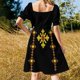 thumbnail image 5 of Vestido de manga corta con estampado de olas en azul océano, elegante y chic, para mujer, promoción de verano, coreano., 5 of 7