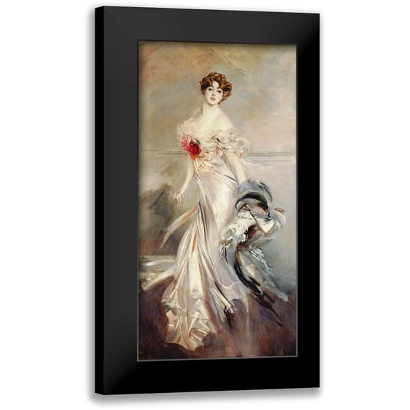 Boldini, Giovanni 9x14 Black Modern Framed Museum Art Print Titled - Madame Marthe Regnier