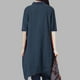 thumbnail image 2 of Blusa larga para mujer, dobladillo irregular, mangas cortas, vestido de camisa vintage suelto Irfora Aqua/3X-grande, 2 of 7