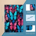 thumbnail image 2 of Spiral Notebook,College Ruled Journal,8.26" x 5.71" 50 Sheets/100 Pages,2 Pack - Group of Pink And Blue Butterflies With Black Background, 2 of 7