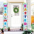 Blue Easter Decorations Banner Porch Sign Hanging Front Door