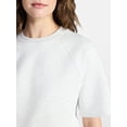 thumbnail image 5 of Time and Tru Women's Boxy Sweatshirt with Short Sleeves, Size XS-XXXL, 5 of 6