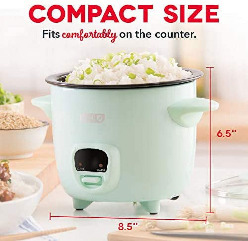 Dash DRCM200RMPY04 Mini Rice Cooker Steamer with Removable Nonstick Pot,  Keep Warm Function & Recipe Guide, Yellow