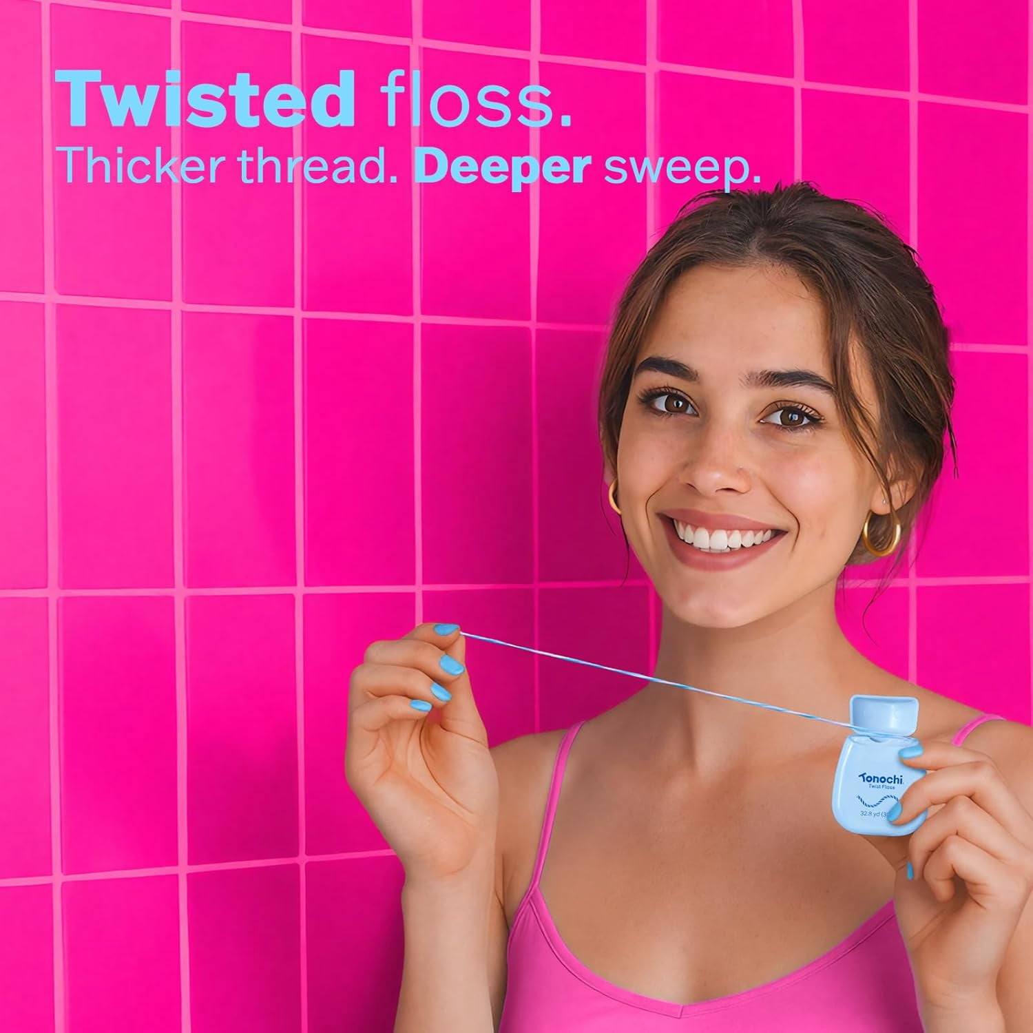 Twist Woven Dental , Two-Tone Color Fibers for Visible Plaque Tracking, Shred-Resistant Bred Texture, Smooth Ribbon-Like , Gentle on s, Mint + Xylitol, 3-Pack (33 yd Each)