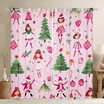 Manfei Cartoon Ballet Princess Curtains Pack of 2 (42x84 Each) for Kid, Nutcracker Royal Guarder Curtains Blackout, Christmas Tree Bedroom Curtains, Window Curtains Room Decor