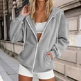 thumbnail image 2 of Zip Up Hoodie Women Long Sleeve Light Jackets for Women Fall and Winter Casual Hooded Sweatshirts, 2 of 6