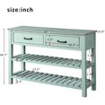 thumbnail image 2 of Console Tables for Entryway, Baysitone Wood Sofa Table with 2 Drawers and 2 Tiers Shelves for Living Room (Antique Blue), 2 of 7