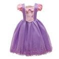 thumbnail image 2 of KAWELL Girls Purple Dress Floor Length Puff Sleeve Princess Costume With Accessories, 2 of 7