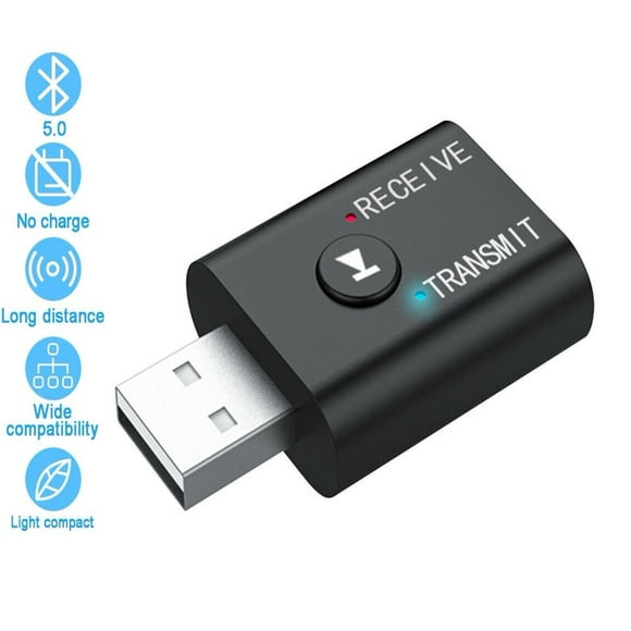 2 IN 1 Bluetooth 5.0 Receiver and Transmitter Bluetooth Wireless Adapter Audio for Home TV MP3 PC
