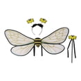 thumbnail image 2 of Diadema de alas de abeja, divertida decoración, accesorio de disfraz, juego de rol de baile, lindo atuendo Juego de 3 piezas en oro negro, 2 of 9