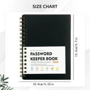 Password Notebook, Password Keeper Book, Password Books for Seniors, Durable Password Book with Alphabetical Tabs, Address Book, Password Journal, Medium Size, Spiral Bound, 1Pc(Black,5.7x4.2)