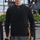 thumbnail image 1 of pstuiky camisas de manga larga para hombre, Suéter deportivo informal ajustado de manga larga, cuello redondo, medio botón y bolsillo para hombre, color sólido y cálido tops de invierno para hombre m, 1 of 6