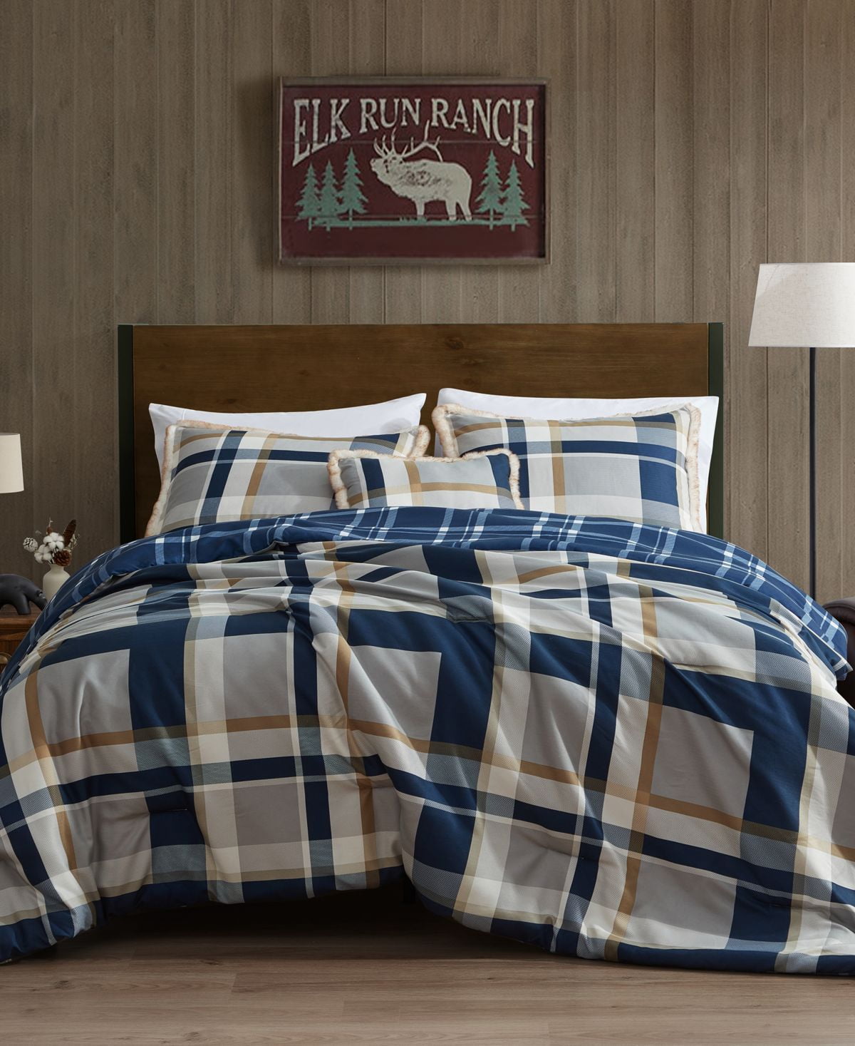 BEARPAW Curtis Plaid Reversible 3 Piece Comforter Set, King
